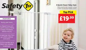 Lidl 8 Quick Close+ Baby Gate offer