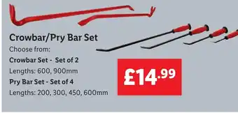 Lidl Crowbar/Pry Bar Set offer