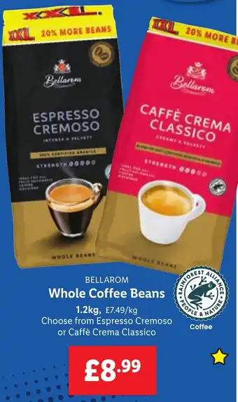 Lidl BELLAROM Whole Coffee Beans offer