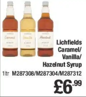 Makro Lichfields Caramel/ Vanilla/ Hazelnut Syrup offer