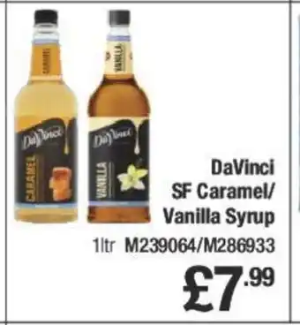 Makro DaVinci SF Caramel/ Vanilla Syrup offer
