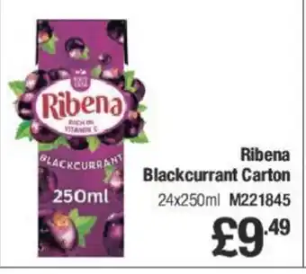 Makro Ribena Blackcurrant Carton offer