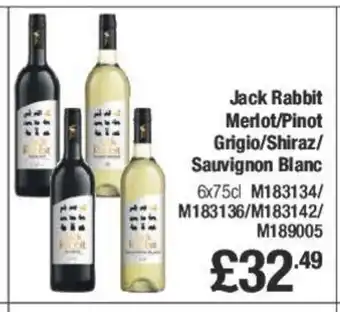Makro Jack Rabbit Merlot/Pinot Grigio/Shiraz/ Sauvignon Blanc offer