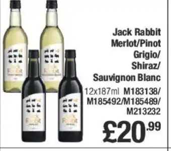 Makro Jack Rabbit Merlot/Pinot Grigio/ Shiraz/ Sauvignon Blanc offer