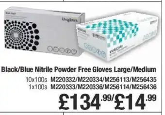 Makro Black/Blue Nitrile Powder Free Gloves Large/Medium offer