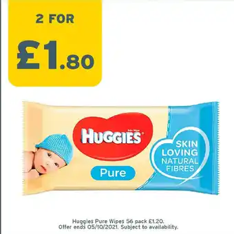 One Stop Huggies Pure Wipes 56 Pack offer