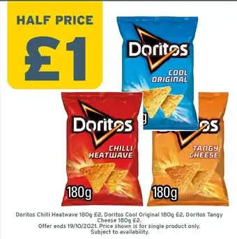 One Stop Doritos Chilli Heatwave Doritos Cool Original Doritos Tangy Cheese offer