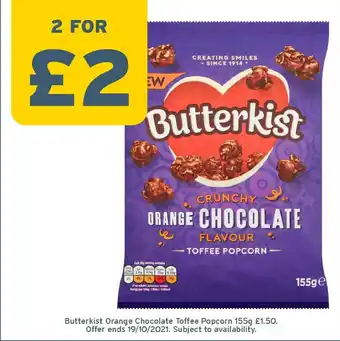 One Stop Butterkist Orange Chocolate Toffee Popcorn offer