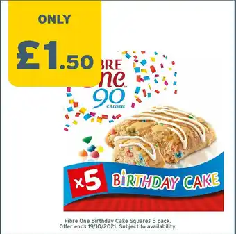 Fibre One Birthday Cake Sqaures 5 Pack