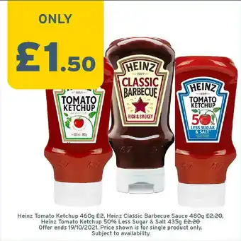 One Stop Heinz Tomato Ketchup Heinz Classic Barbecue Sauce Heinz Tomato Ketchup offer