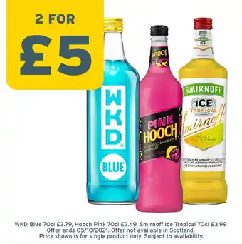 One Stop Wkd Blue Hooch Pink Smirnoff Ice Tropical offer