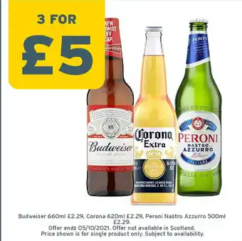 Budweiser Corona Peroni Nastro Azzurro