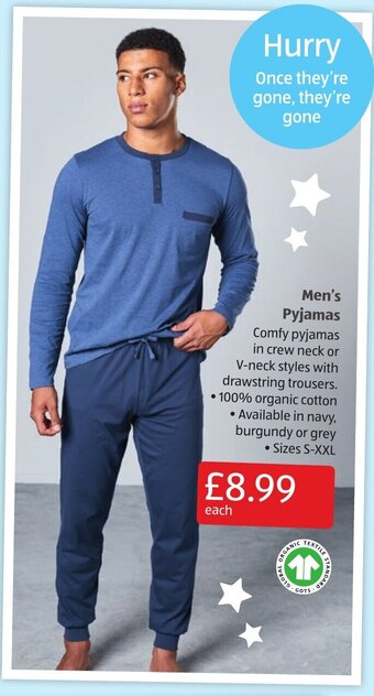 Aldi Men's Pyjamas offer