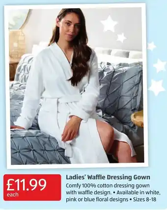 Aldi Ladies Waffle Dressing Gown offer