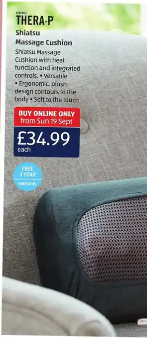 Aldi Thera-P Shiatsu Massage Cushion offer