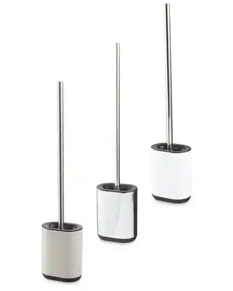 Flat toilet brush and holder