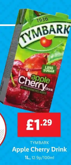 Lidl TYMBARK Apple Cherry Drink 1l offer