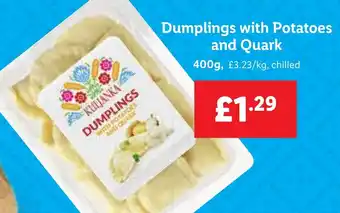 Lidl Dumplings with Potatoes and Quark offer