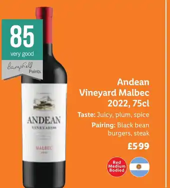 Lidl Andean Vineyard Malbec 2022, 75cl offer