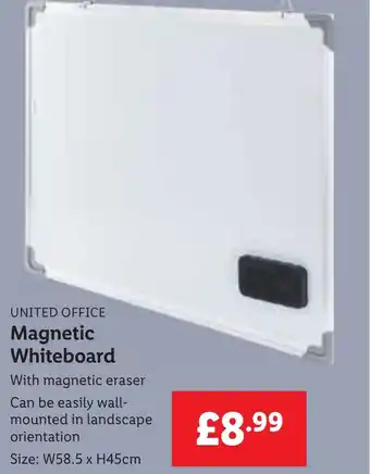 Lidl UNITED OFFICE Magnetic Whiteboard offer