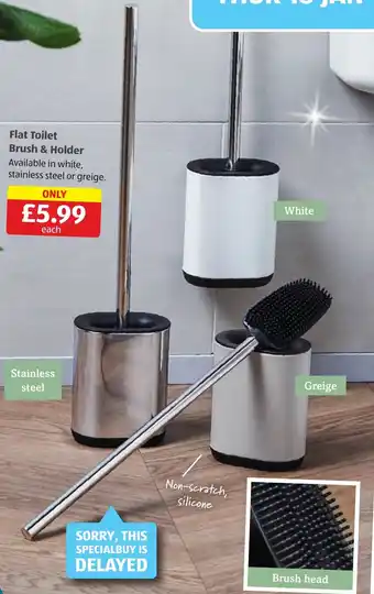 Aldi Flat Toilet Brush & Holder offer
