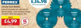 Aldi FERREX Círcular Saw Blades offer