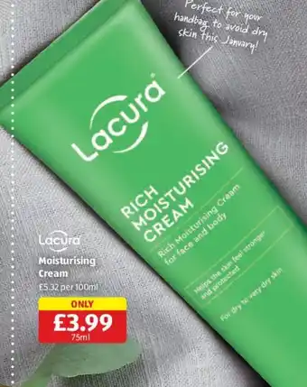 Aldi Lacura Moisturising Cream offer