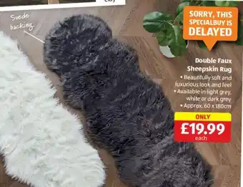 Aldi Double Faux Sheepskin Rug offer