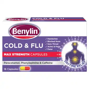 Asda Benylin Cold & Flu Max Strength Capsules 16 Capsules offer