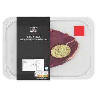 Asda Marble & Cleaver Beef Steak with Garlic & Herb Butter 185g offer