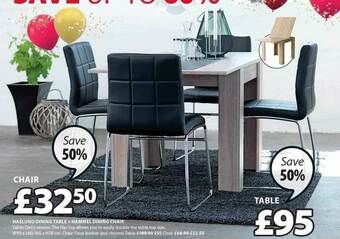 JYSK Haslund Dining Table + Hammel Dining Chair offer