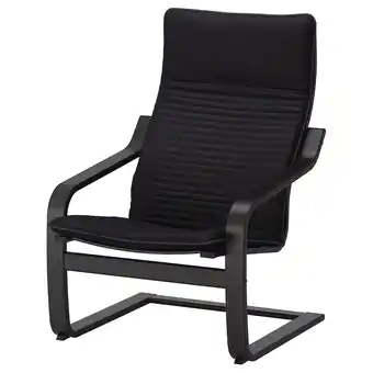 IKEA PoÄng Armchair, black-brown/knisa black offer