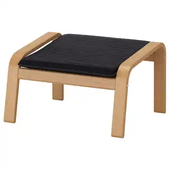 IKEA PoÄng Footstool, oak veneer/knisa black offer