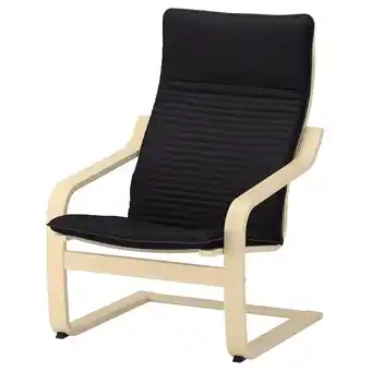 IKEA PoÄng Armchair, birch veneer/knisa black offer