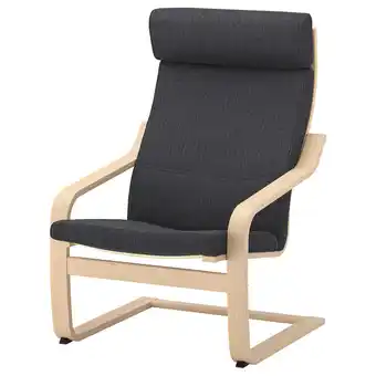 IKEA PoÄng Armchair, white stained oak veneer/hillared anthracite offer