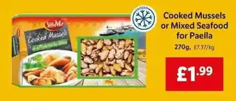 Lidl Cooked Mussels or Mixed Seafoods for Paella 270g offer