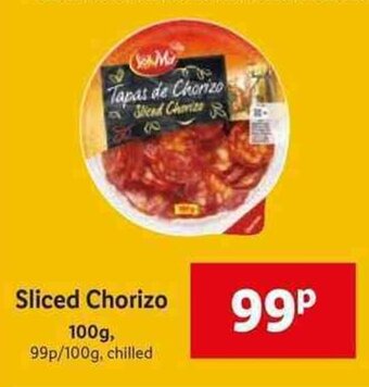 Lidl Sliced Chorizo 100g offer