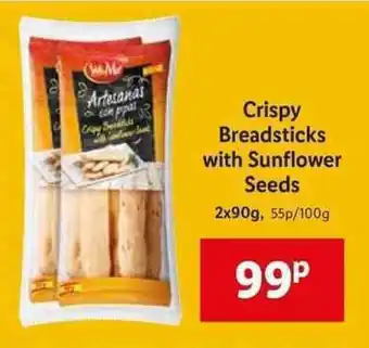 Lidl Crispy Breadsticks with Sunflower Seeds 2x90g offer