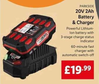 Lidl 20V 2Ah Battery & Charger offer