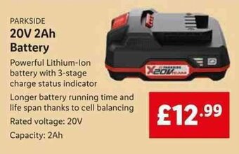 Lidl 20V 2Ah Battery offer