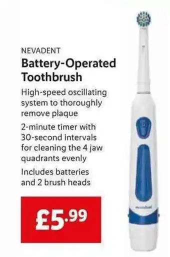 Lidl Battery-Operated Toothbrush offer