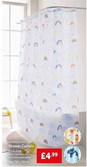 Lidl Shower Curtain 180 x 180cm offer