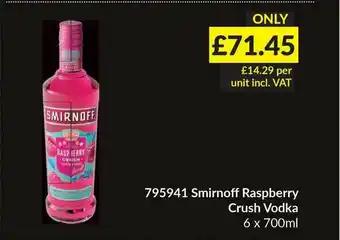 Musgrave MarketPlace Smirnoff Raspberry Crush Vodka offer