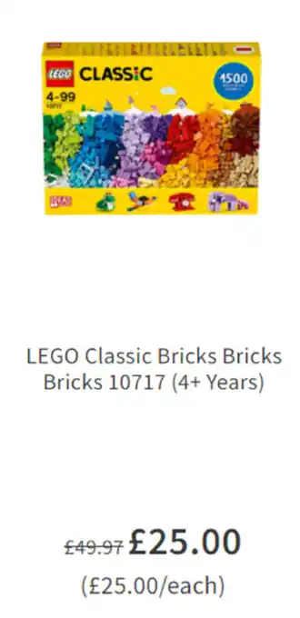 Asda LEGO Classic Bricks Bricks Bricks offer
