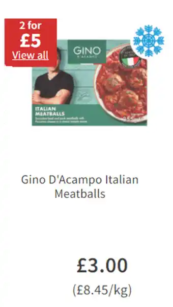 Asda Gino D'Acampo Italian Meatballs offer
