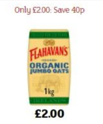 Sainsbury's Flahavan's Organic Jumbo Oats 1kg offer
