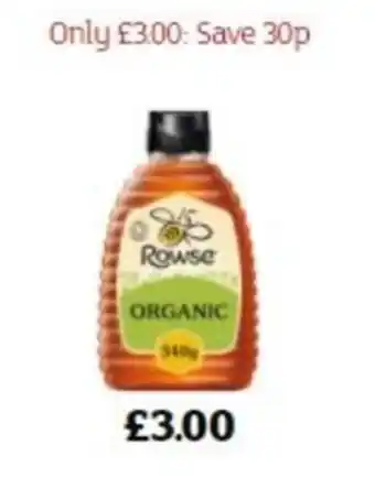 Sainsbury's Rowse Organic 340g offer