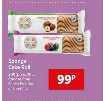 Lidl Sponge Cake Roll 300g Forest Fruit Jam Or Hazelnut offer