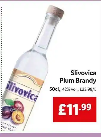 Lidl Slivovica Plum Brandy 50cl offer