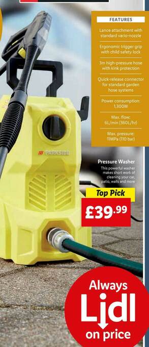 Lidl Parkside Pressure Washer offer